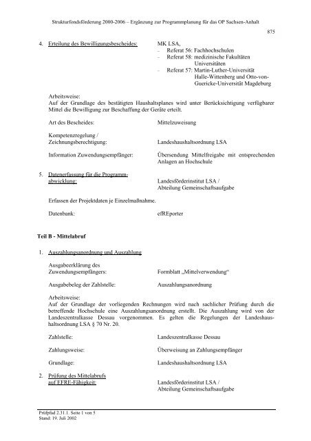 Prüfpfad - EU-Förderung des Naturschutzes 2007 bis 2013