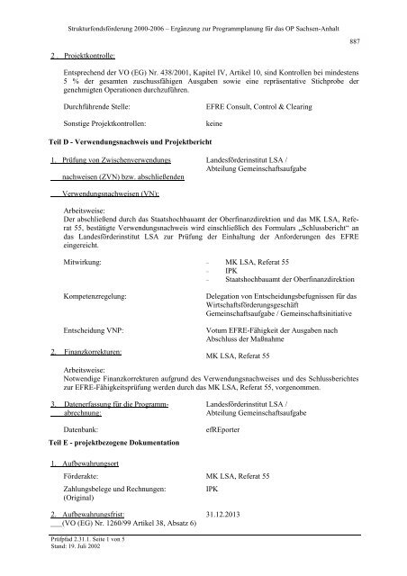 Prüfpfad - EU-Förderung des Naturschutzes 2007 bis 2013