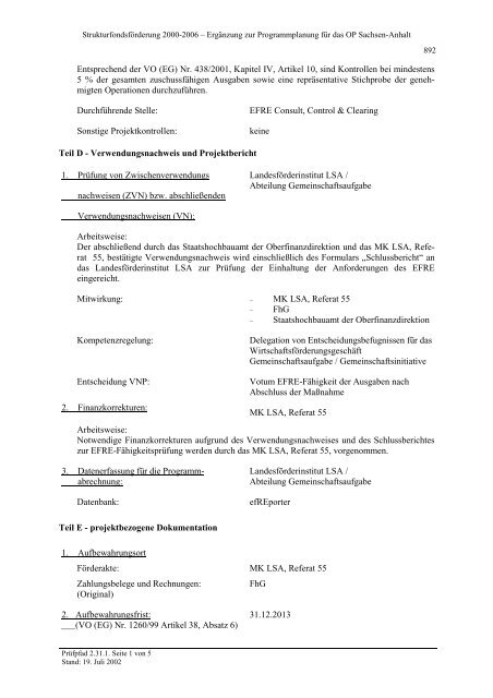 Prüfpfad - EU-Förderung des Naturschutzes 2007 bis 2013