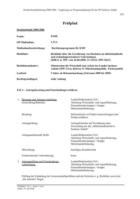 Prüfpfad - EU-Förderung des Naturschutzes 2007 bis 2013