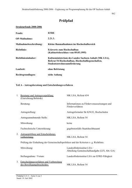 Prüfpfad - EU-Förderung des Naturschutzes 2007 bis 2013