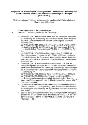 Programm zur Förderung von umweltgerechter Landwirtschaft ...