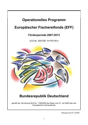 Operationelles Programm Europäischer Fischereifonds (EFF)