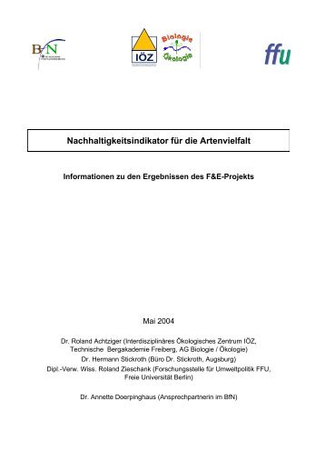 Nachhaltigkeitsindikator für die Artenvielfalt - EU-Förderung des ...