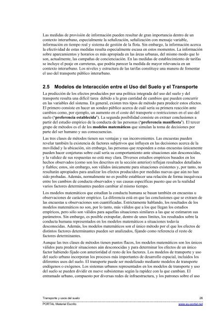 2. Interacción entre Uso del Suelo y Transporte