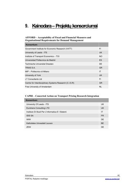 KT report Econimics and Pricing - PORTAL - Promotion of results in ...