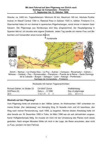 Mit dem Fahrrad auf dem Jakobsweg nach Santiago de ... - EU-RO-NI