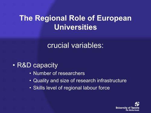 The Regional Impact of Universities - European University Association