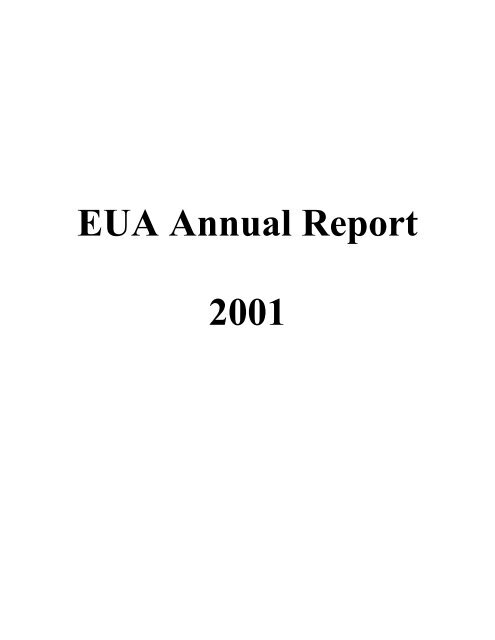 Eua Annual Report 2001 European University Association