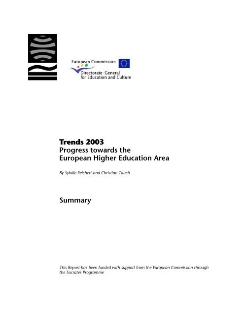 Trends 2003 Progress towards the European Higher Education Area ...