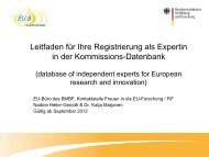 Leitfaden für Ihren Eintrag in die Datenbank - EU-Büro des BMBF