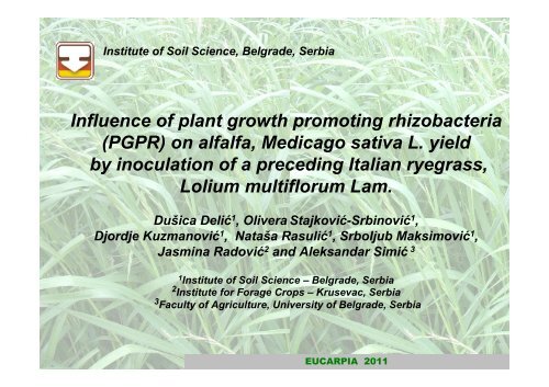 Influence of plant growth promoting rhizobacteria (PGPR ... - Eucarpia