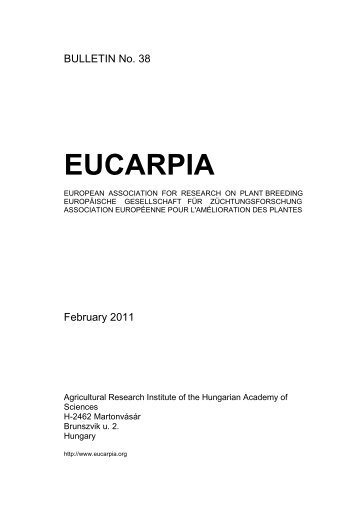 EUCARPIA Bulletin No. 38