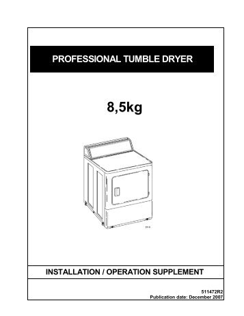 Installation/Operation Supplement for Clothes Dryers
