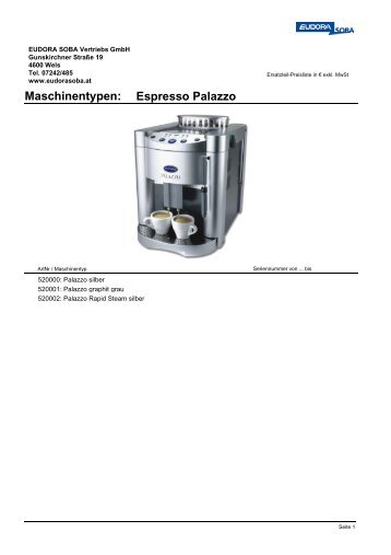 Maschinentypen: Espresso Palazzo