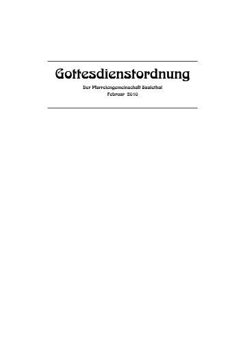 Gottesdienstordnung