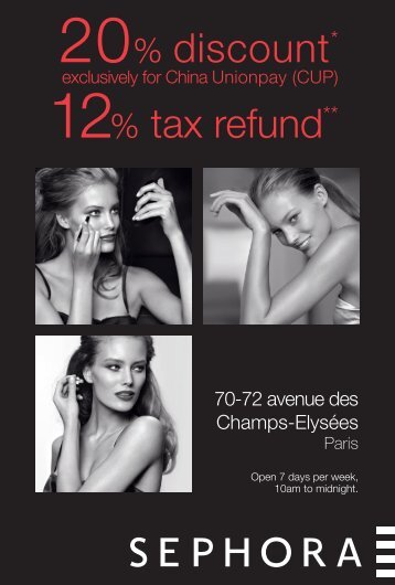 20% discount* 12% tax refund**