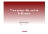 The ceramic tile market in Europe Europe - EUF