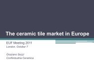 The ceramic tile market in Europe - EUF