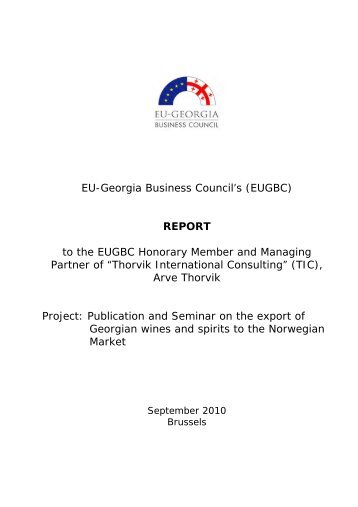 EU-Georgia Business Council's (EUGBC) REPORT to the EUGBC ...