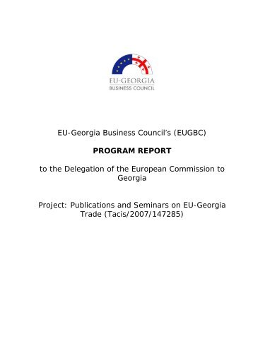 EU-Georgia Business Council's (EUGBC) PROGRAM REPORT to ...