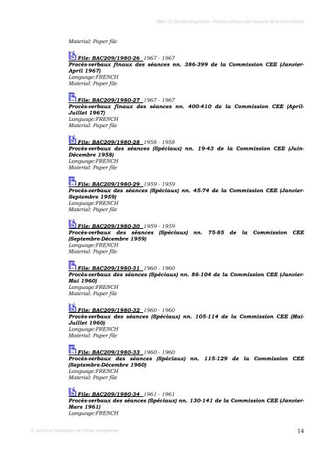 Fonds inventory - European University Institute