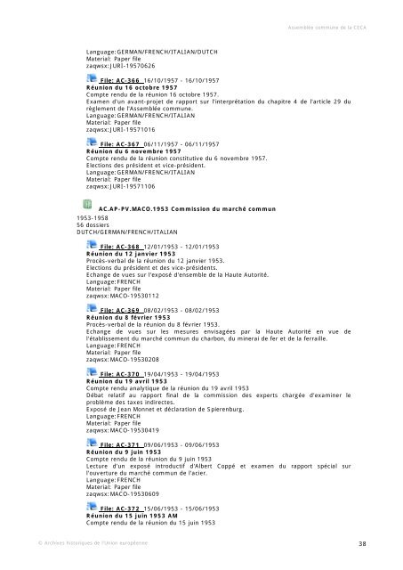 AC Assemblée commune de la CECA - European University Institute