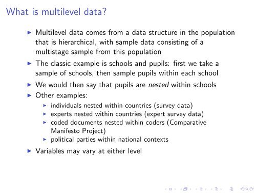 Day 1: Introduction to multi-level data problems