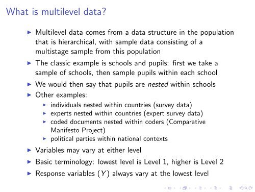 Day 1: Introduction to multi-level data problems