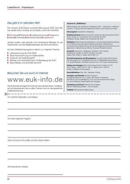 Mitteilungsblatt - Eisenbahn-Unfallkasse