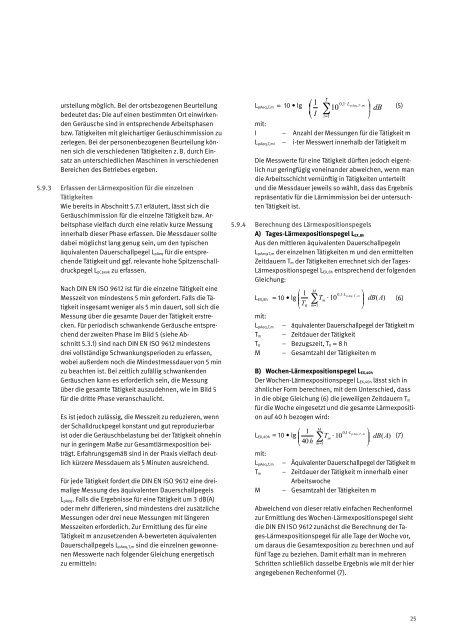 Lärmmesstechnik-Ermittlung des Lärmexpositionspegels am ...