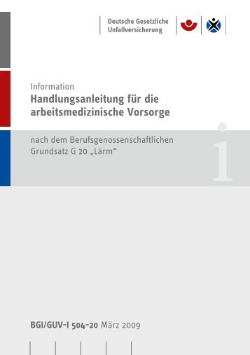 Handlungsanleitung für die arbeitsmedizinische Vorsorge "Lärm"