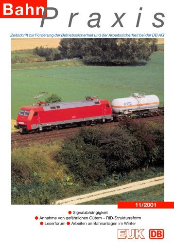 BahnPraxis 11/2001 PM 6.5 - Eisenbahn-Unfallkasse