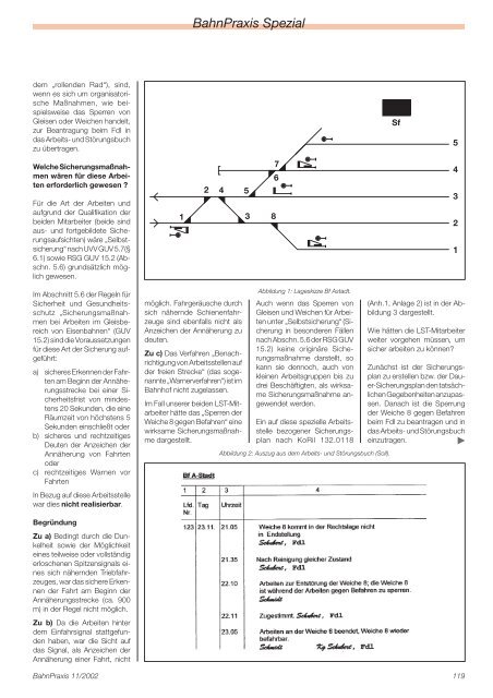 BahnPraxis Heft 1/2002 - Eisenbahn-Unfallkasse