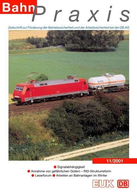 BahnPraxis 11/2001 PM 6.5 - Eisenbahn-Unfallkasse