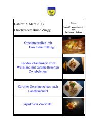 Rezept der Chochete - EULACH-CHUCHI Winterthur