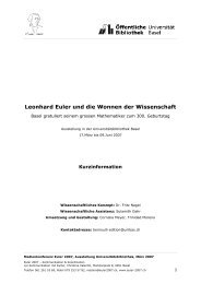 Leonhard Euler und die Wonnen der Wissenschaft - Euler 2007