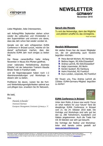 newsletter - EUMA Germany