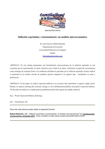 Inflación reprimida y racionamiento: un análisis ... - Eumed.net