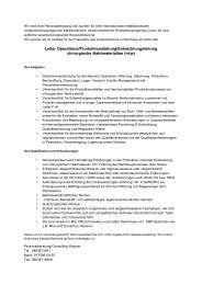 Leiter Operations/Produktionsleitung/Entwicklungsleitung ...