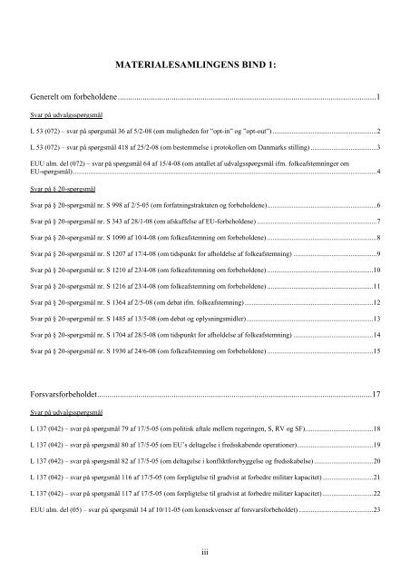 De fire forbehold - Folketingets EU-oplysning