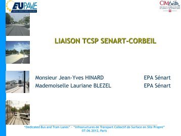 LIAISON TCSP SENART-CORBEIL - EUPAVE