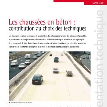 Les chaussées en béton continuent de susciter bien - EUPAVE