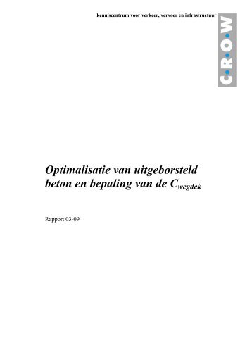 Optimalisatie van uitgeborsteld beton en bepaling van de ... - EUPAVE