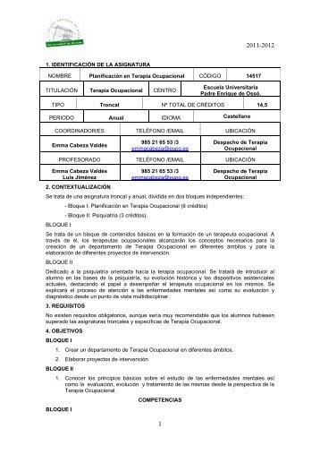 Planificación en Terapia Ocupacional