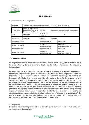 Didáctica de la comunicación oral y escrita - Escuela Universitaria ...