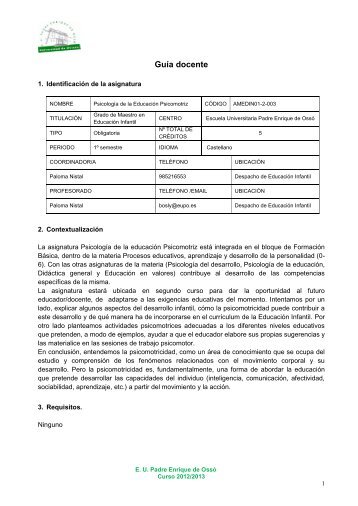 Psicología de la Educación Psicomotriz - Escuela Universitaria ...