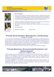 Primate Social Systems, Reproduction, and Breeding - EUPRIM-Net