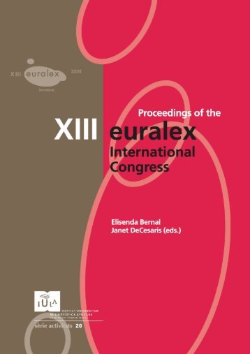 Proceedings of the XIII EURALEX International Congress