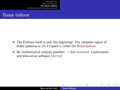 Busse balloons - from the reversible Gray-Scott model ... - Eurandom